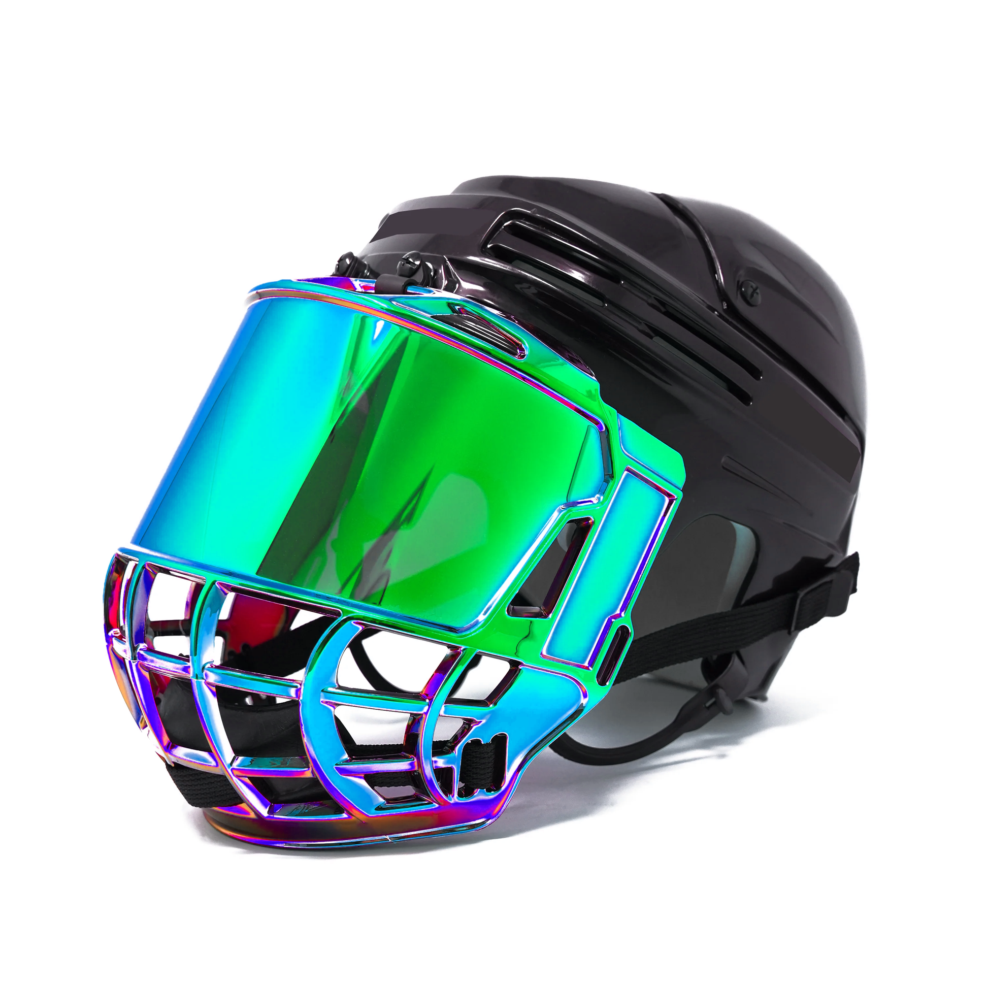 cauldron bubbles football helmet Green Chrome Bubble Hockey Mask